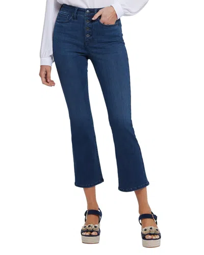 Nydj Billie Exposed Button High Waist Ankle Mini Bootcut Jeans In Blue