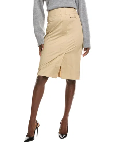 Hugo Boss Boss Vaniki Satin Midi Skirt In Neutral