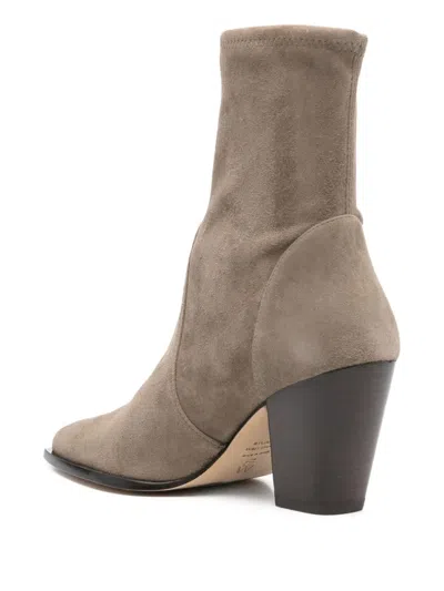 Stuart Weitzman 80mm Pointed-toe Sock Boots In Gray