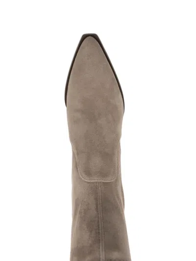 Stuart Weitzman 80mm Pointed-toe Sock Boots In Gray