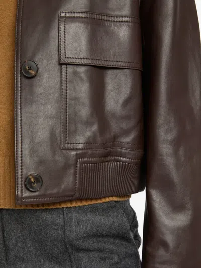 Yves Salomon Leather Jacket In Gray