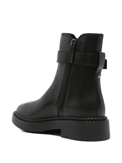 Ash Leather Chelsea Ankle Boots With Block Heel In Black