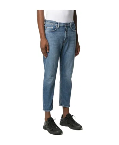 Acne Studios Slim Organic Cotton Denim Cropped Jeans In Blue
