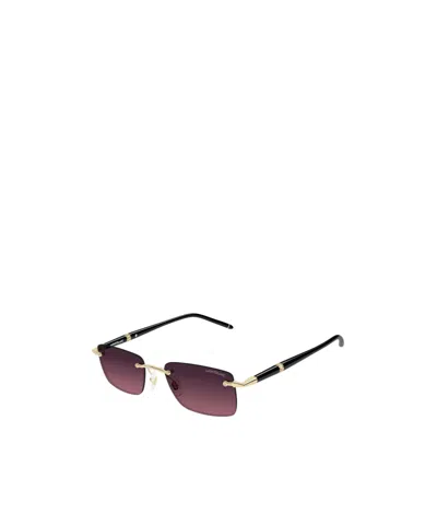 Montblanc Rectangle Sunglasses In Gold