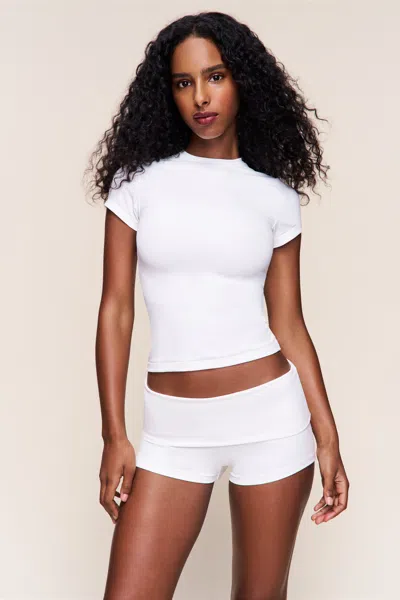 Danielle Guizio Ny Body Fold-over Micro Short In White