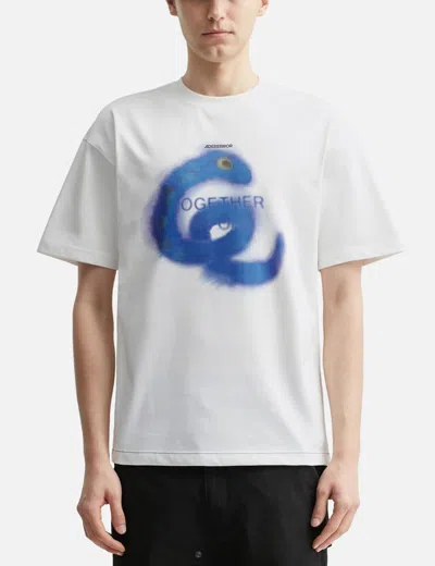 Ader Error Snake Semi-oversized Fit T-shirt In White