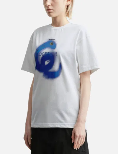 Ader Error Snake Semi-oversized Fit T-shirt In White