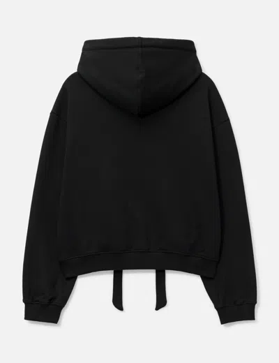 Deinet Ribbon String Point Hoodie In Black