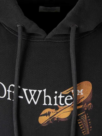 Off-white Washed Black Cupid Arrow Skate Logo Hoodie