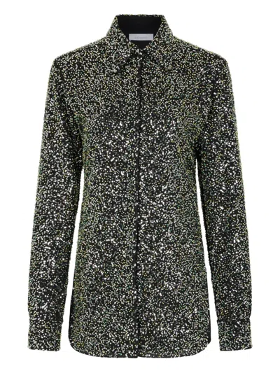 Rabanne Sequin-embellished Long-sleeves Shirt In Black