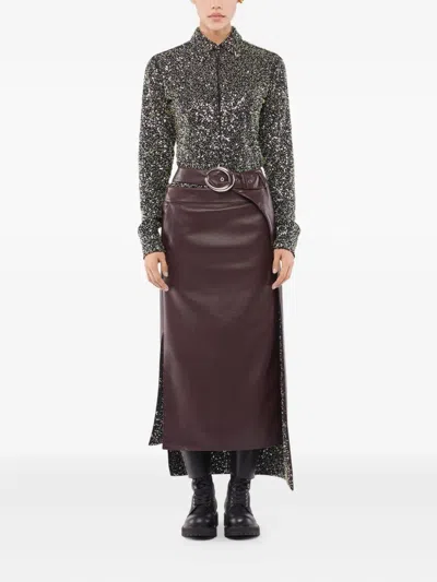 Rabanne Sequin-embellished Long-sleeves Shirt In Black