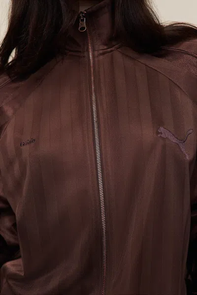 Danielle Guizio Ny T7 Track Jacket In Brown