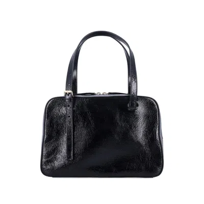Apc Virginie Black Shoulder Bag With Removable Shoulder Strap And Front Logo In Leather Woman In Black