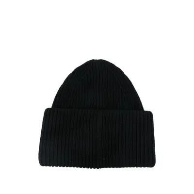 Acne Studios Large Face Logo Beanie In Black