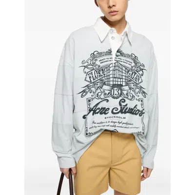 Acne Studios Grey Polo Shirts Men In Gray