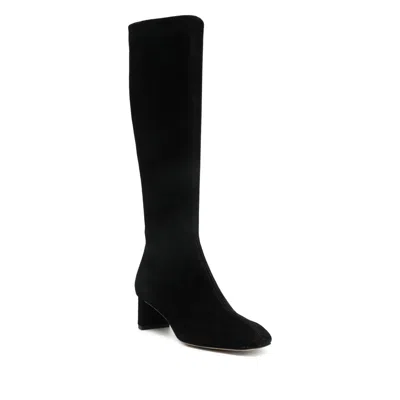Aeyde Marty 50 Suede Knee-high Boots In Black