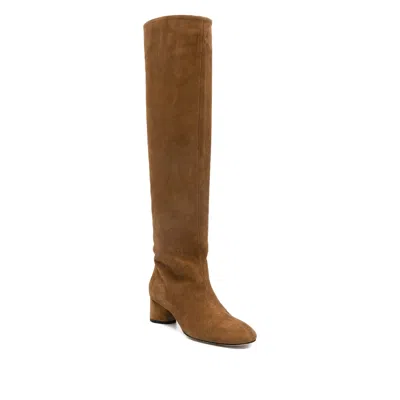 Aeyde Willa Suede Over-the-knee Boots In Brown