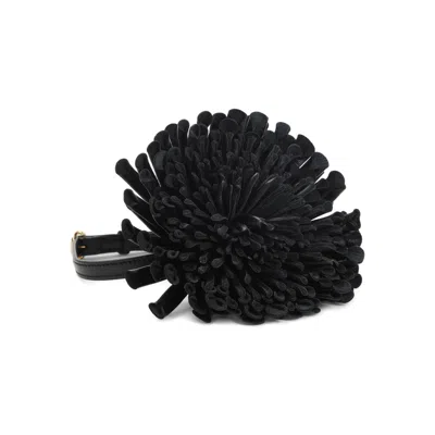 Alaïa Flower Leather Necklace In Black