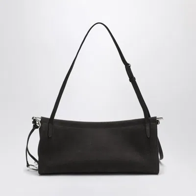 Alaïa Anthracite Gray Nubuck Medium Le Click East West Bag In Gray