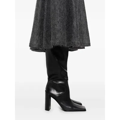 Alaïa Pleated Mohair-blend Midi Skirt In Gray