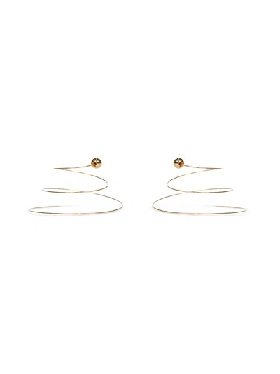 Alaïa Logo Engraved Spiral Earrings In Gold