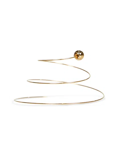 Alaïa Logo Engraved Spiral Earrings In Gold