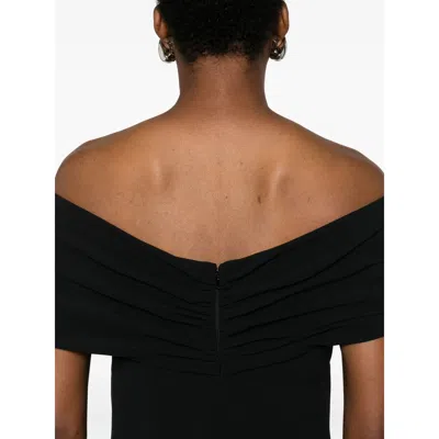 Alberta Ferretti Black Cut-out Midi Dress  In Black