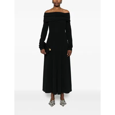 Alberta Ferretti Black Cut-out Midi Dress  In Black