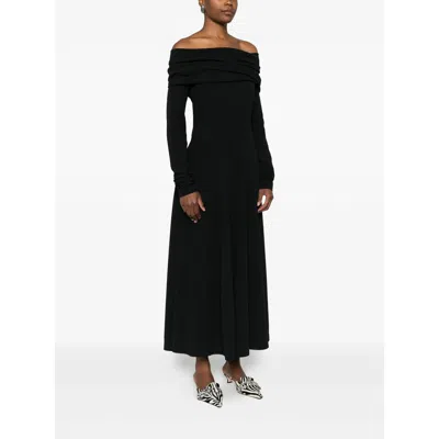 Alberta Ferretti Black Cut-out Midi Dress  In Black