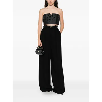 Alberta Ferretti Embellished Top In Black