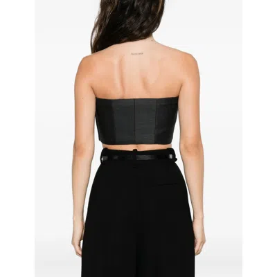 Alberta Ferretti Embellished Top In Black