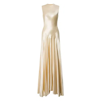 Alberta Ferretti Sleeveless Dress In Neutral