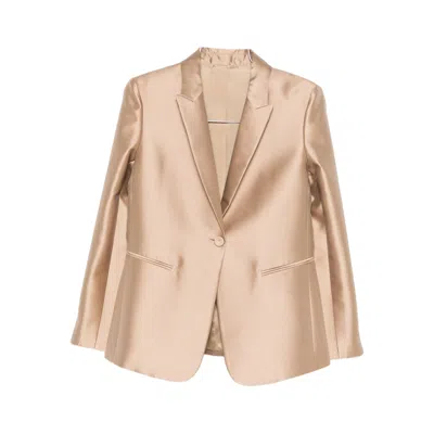 Alberta Ferretti Buttoned Peak-lapel Jacket In Neutral