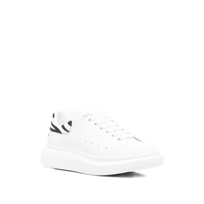 Alexander Mcqueen Zebra-panelled Leather Sneakers In White