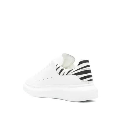 Alexander Mcqueen Zebra-panelled Leather Sneakers In White