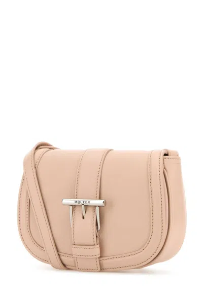 Alexander Mcqueen Women Pastel Pink Leather Mini Satchel Crossbody Bag In Pink