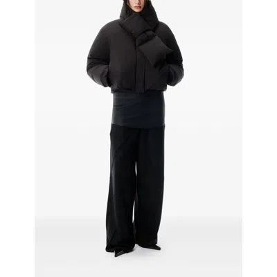 Alexander Wang Logo-embroidered Quilted Shell Jacket In Black