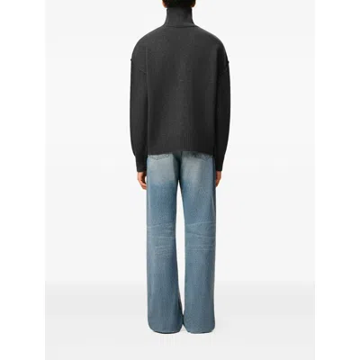 Ami Alexandre Mattiussi Ami Paris Ami Paris Black Wool Ami De Coeur Turtleneck In Gray