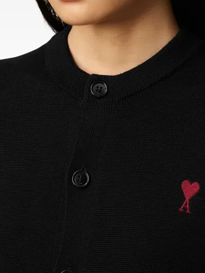 Ami Alexandre Mattiussi Ami Paris Women Ami De Coeur Wool Cardigan In Black