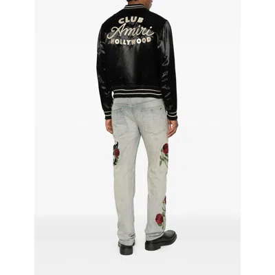 Amiri Men Black Jacket With Logo On The Front And Back In Tech Fabric Man In Black