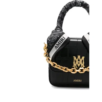 Amiri Crocodile-effect Tote Bag In Black