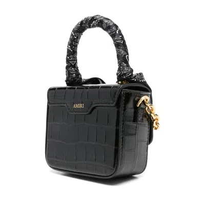Amiri Crocodile-effect Tote Bag In Black