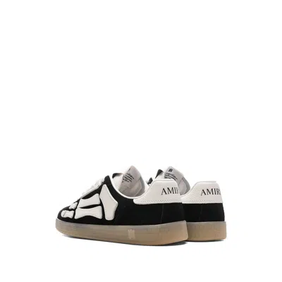 Amiri Pacific Bones Black Sneakers With Contrasting Side Patches And Logo Patch On The Tongue In Leather M In Black