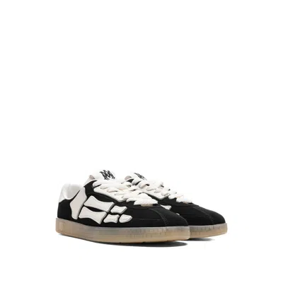 Amiri Pacific Bones Black Sneakers With Contrasting Side Patches And Logo Patch On The Tongue In Leather M In Black