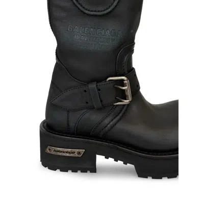 Balenciaga Venom Boots In Worn-out Effect Leather Shoes In Black