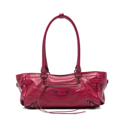 Balenciaga Women Framboise Le City East-west Shoulder Bag In Pink