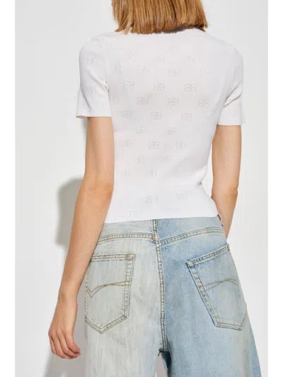Balenciaga Women Open-knit Wool Top In White