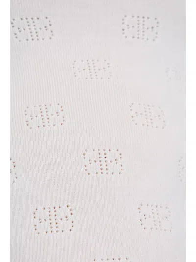 Balenciaga Women Open-knit Wool Top In White