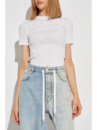 Balenciaga Women Open-knit Wool Top In White