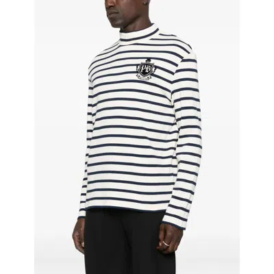 Balmain Striped Long-sleeve T-shirt In White